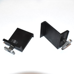 Endeklemme Z-beslag til Solcelle - 45mm - Sort Alu - M8x12mm med glidemøtrik - discosupport.dk