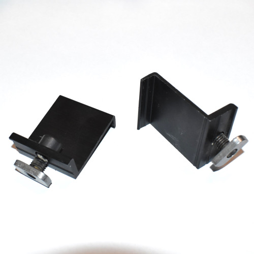 Endeklemme Z-beslag til Solcelle - 45mm - Sort Alu - M8x12mm med glidemøtrik - discosupport.dk