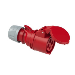 4P CEE Hunstik - 16A -  3P+J - 400V - PCE Mellemled til kabel - Rød - 9003399134616 - Køb på discosupport.dk