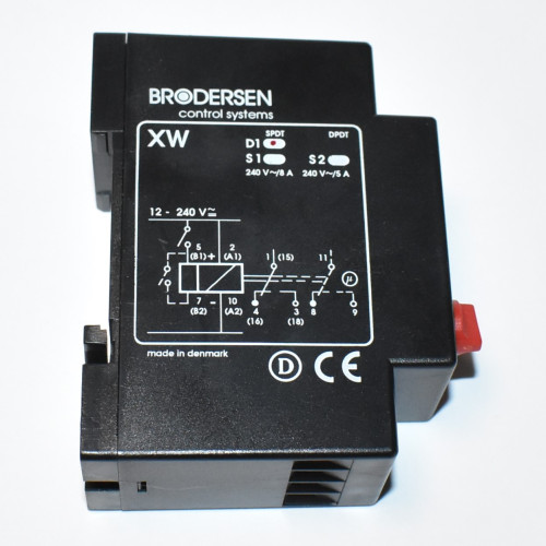 Brodersen UNIC XW SPDT D1 Multi Function Timer Relay til DIN-skinne - discosupport.dk