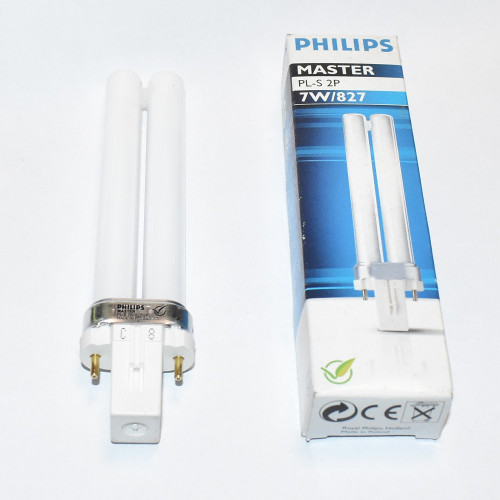 Philips Master PL-S 2P G23 - 7W/827 - Varm Hvid - Kompakt Lysstofrør - discosupport.dk