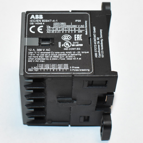 ABB B6-30-01 Kontaktor 4kW - Spole 400V - 380-415V 40-450HZ - discosupport.dk