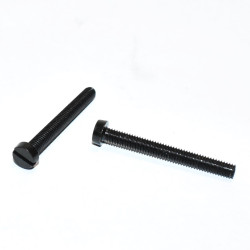 M4x35mm Sort galvaniseret Maskinskrue - CH Lige Flad Kærv - discosupport.dk