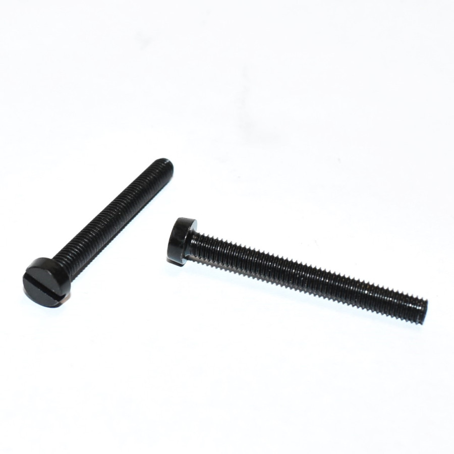 M4x35mm Sort galvaniseret Maskinskrue - CH Lige Flad Kærv - discosupport.dk