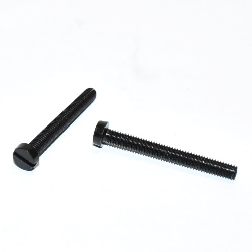 M4x35mm Sort galvaniseret Maskinskrue - CH Lige Flad Kærv - discosupport.dk