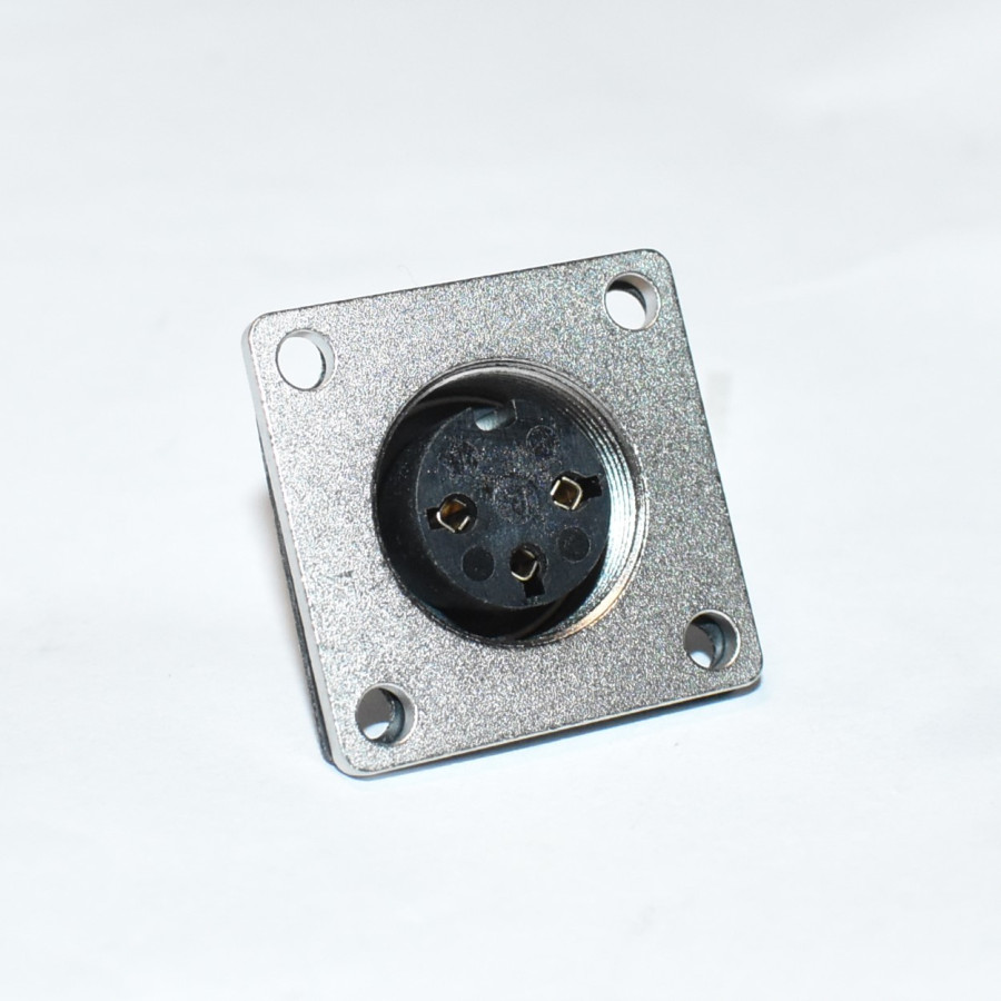 Lumberg 3-polet chassisstik M16 - 250V - 5A - Rundstik til panelmontering - discosupport.dk