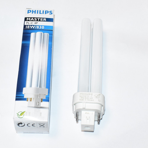 Philips PL-C 4P 18Watt-830 - G24q-2 - 4-pin lavenergirør - 3000K - discosupport.dk