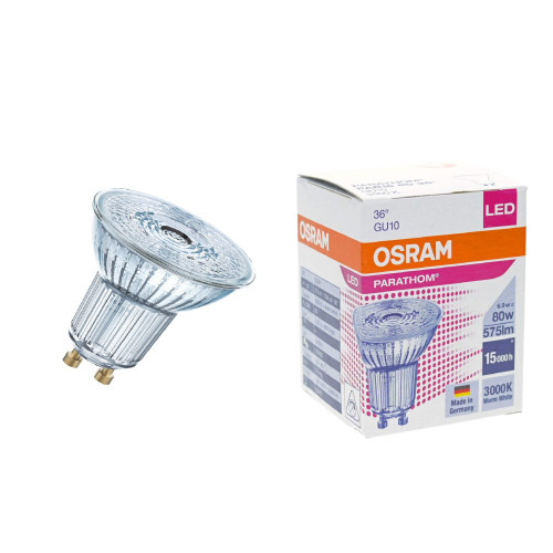 6,9W Osram LED Parathom PAR16 6,9W/830 - 575 lumen - 36° - GU10 - discosupport.dk