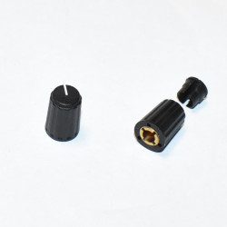 Drejeknap Sort til 4mm aksel - Ø10x15mm - discosupport.dk