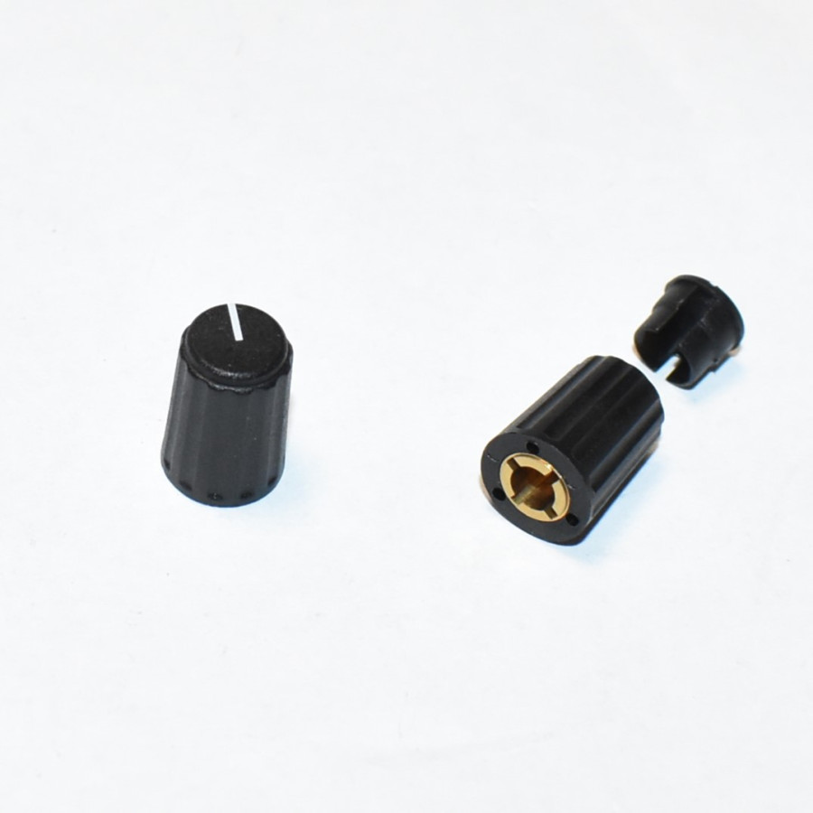 Drejeknap Sort til 4mm aksel - Ø10x15mm - discosupport.dk