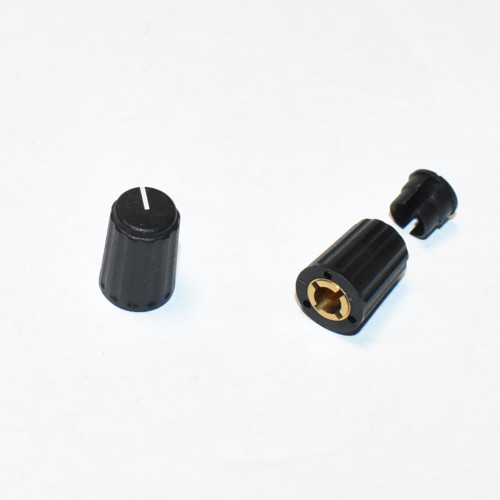 Drejeknap Sort til 4mm aksel - Ø10x15mm - discosupport.dk