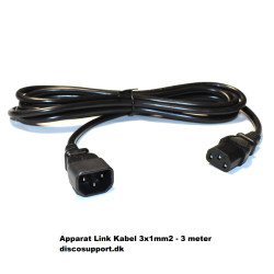 Apparat Link Kabel 3x1mm2 - 3 meter - discosupport.dk