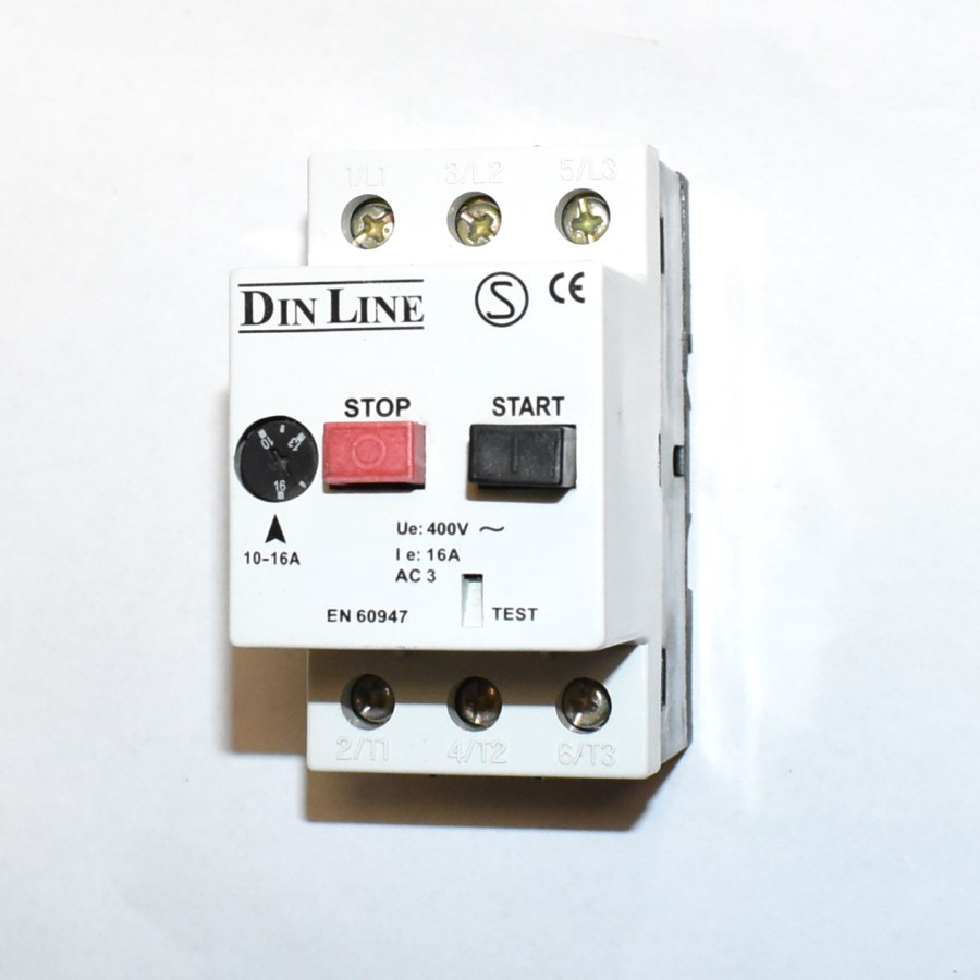 Din-Line Håndbetjent motorværn 10-16A - 3P - Malmbergs - 7392529060874 - discosupport.dk