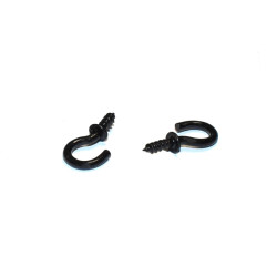 2x20mm Sort Skruekrog med flange - Loftkrog - discosupport.dk