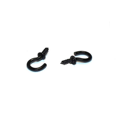 2x20mm Sort Skruekrog med flange - Loftkrog - discosupport.dk