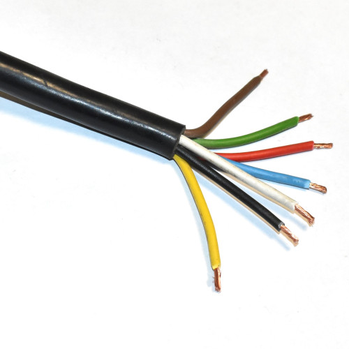 6x1+1x2,5mm2 Anhængerkabel i kraftig kvalitet - 7-pol Trailerkabel - discosupport.dk