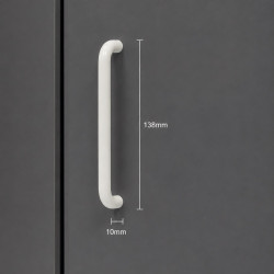 Hvid Plast Bøjlegreb 128mm Classic møbelgreb - L 138mm - discosupport.dk