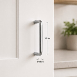 Bøjlegreb 96mm Mat krom 105xØ10mm - Skuffegreb - discosupport.dk