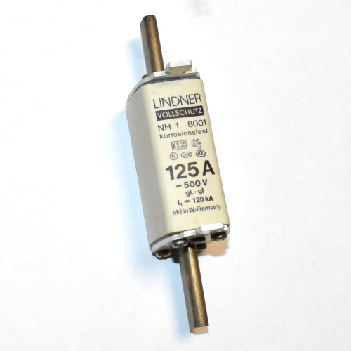 125A Sikring 500V Lindner NH1 8001 gL-gl Knivsikring 125 Amp - discosupport.dk