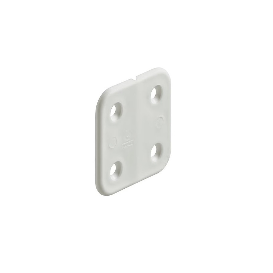 40mm Plasthængsel - Hvid - 40x40mm - ledløst campingvognshængsel - discosupport.dk