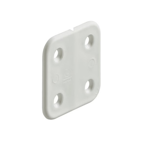 40mm Plasthængsel - Hvid - 40x40mm - ledløst campingvognshængsel - discosupport.dk