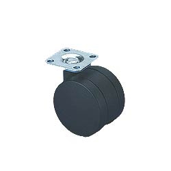 40mm Kontorstolehjul - Sort Møbelhjul med Plade - 4 stk i Pose