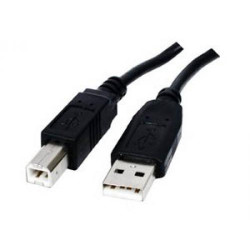 Sort USB kabel 1,8 m A-B Stik