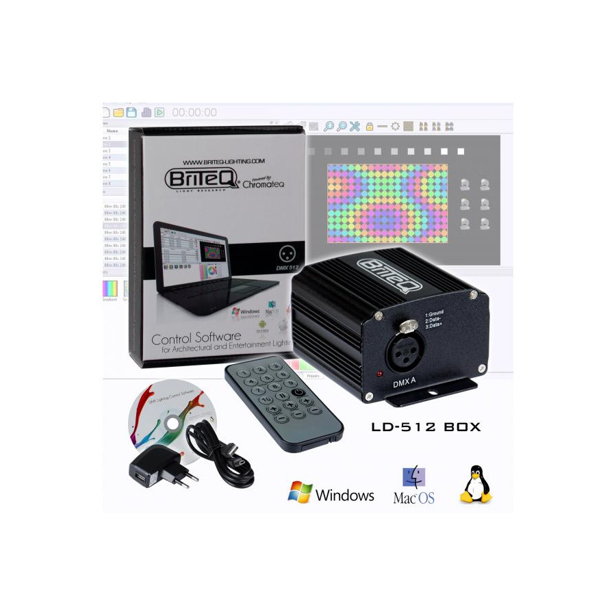 Briteq LD-512 Box - DMX software til PC - DMX Interface  