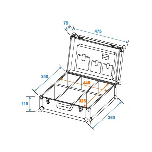 Værktøjs-Kuffert til Måle Instrumenter - 475 x 355 x 180mm  