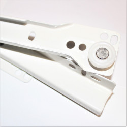 Skuffeskinne - Rulleudtræk - Hvid - Længde - 40cm - Udtrukket 72cm - 1 sæt - discosupport.dk