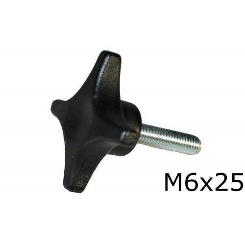 Sorte Plastgreb M6x25mm - Kan bruges som fingergreb og håndtag - Køb dine fingerskruer online på discosupport.dk!