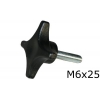 Sorte Plastgreb M6x25mm - Kan bruges som fingergreb og håndtag - Køb dine fingerskruer online på discosupport.dk!