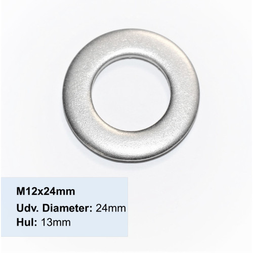 M12 Rustfri Spændeskive A2 DIN 125-A - Dia 24mm - discosupport.dk M12 Rustfri Spændeskive A2 DIN 125-A - Dia 24mm - discosupport.dk