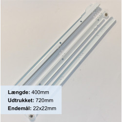 Skuffeskinne - Rulleudtræk - Hvid - Længde - 40cm - Udtrukket 72cm - 1 sæt - discosupport.dk
